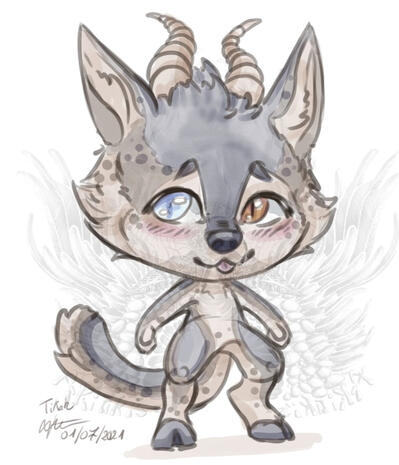Croquis type aquarelle. Oc Tikah