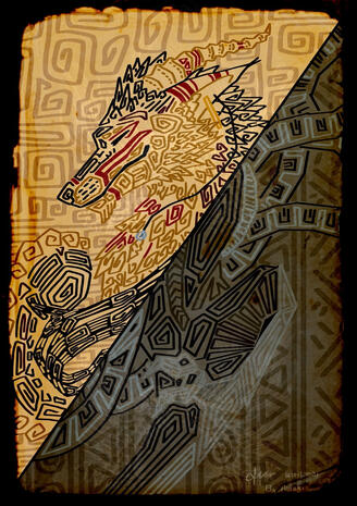 Tribal aztèque. Représentation de mes Ocs